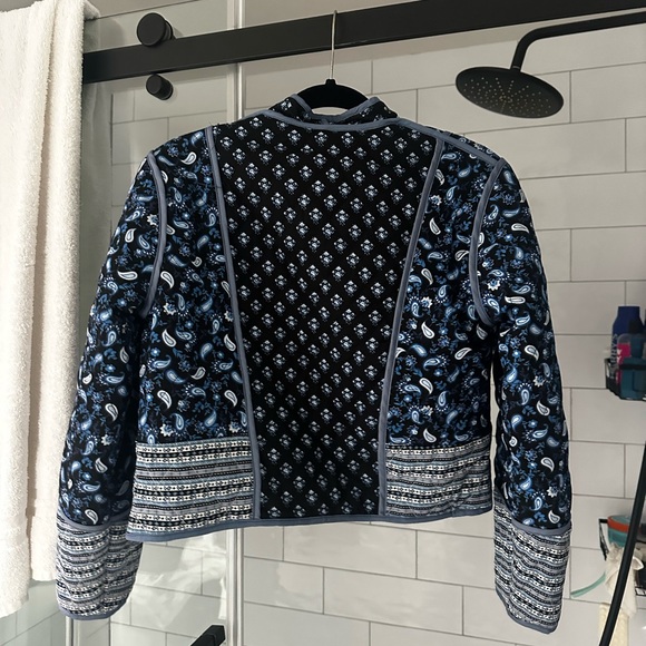 Women's Blue Patterned Jacket - Picture 2 of 3